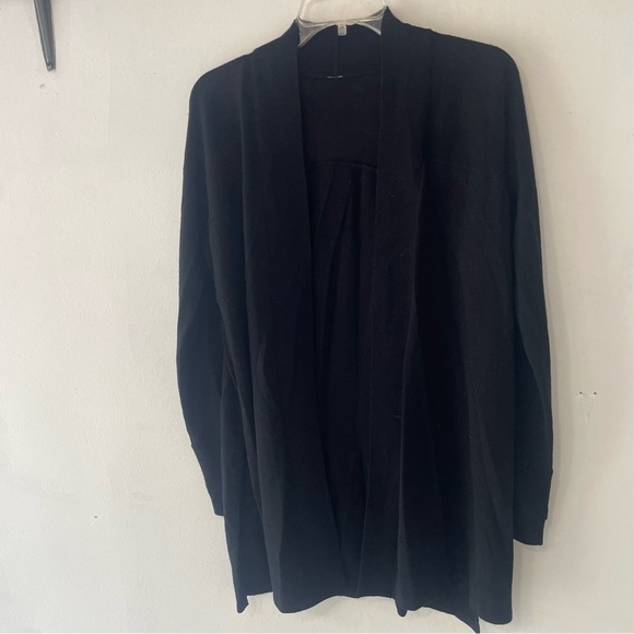 Lululemon Black OS Drop-Shoulder Knit Wrap Cardigan Sweater 26434 - Picture 4 of 13